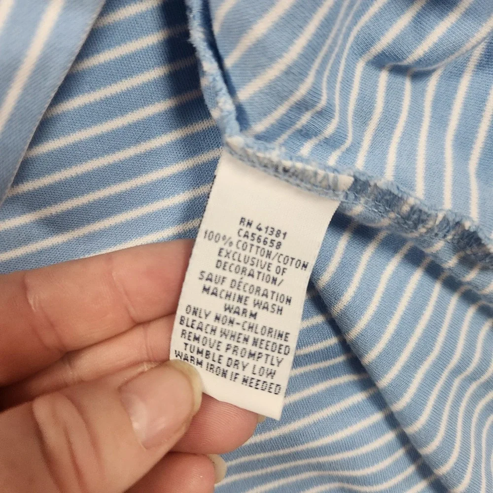 Polo Ralph Lauren Striped Cotton Polo Shirt‎ Blue White Pony XL